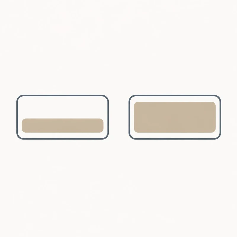 Abstract side-by-side diagram contrasting a depleted state and a full state, illustrating the two consumable states of a closed pod system.