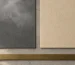 Two plain cards on a slate surface, the left veiled by pale haze and the right clear, with a brass straightedge below them.